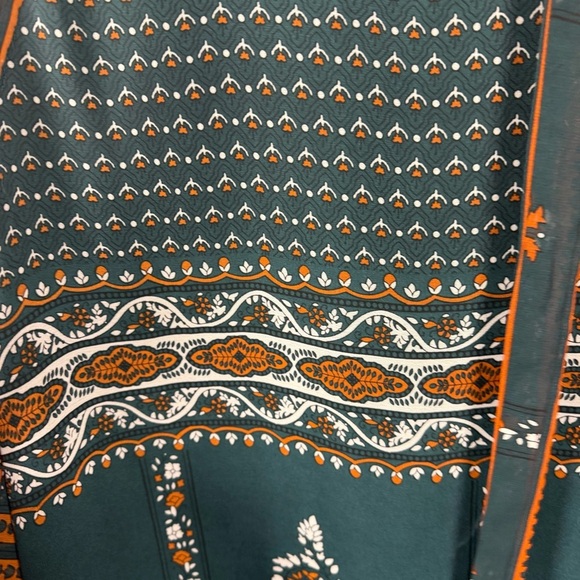 Love Riche Bohemian Teal Mesh Dress Size Large - Picture 4 of 11